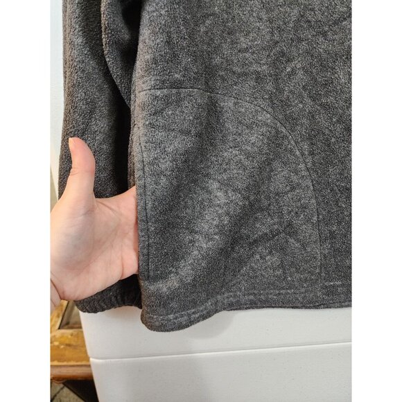 River Trader Mens M Oversized Gray Fleece Pullover 1/4 Zip Chest Pocket Jacket - Picture 2 of 8